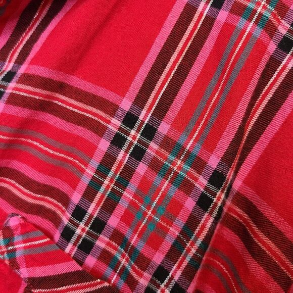 Victoria's Secret Red Plaid Long Sleeve Button Up Pajama Top S - Picture 11 of 14